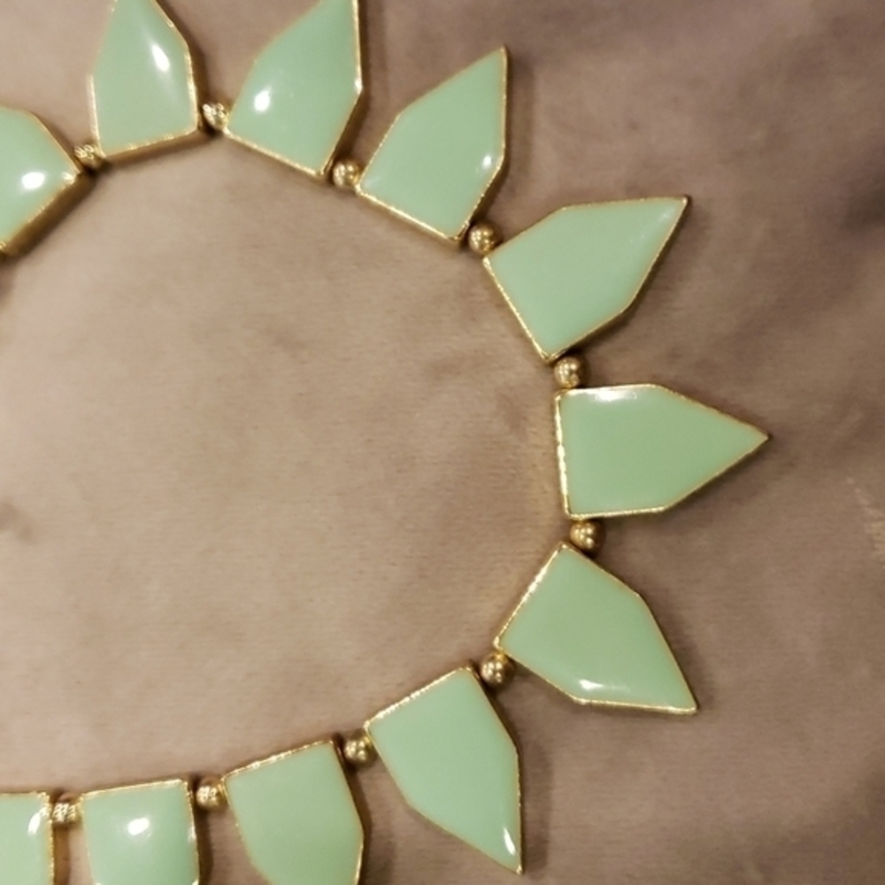 Mint Green Bib Spike Necklace - Picture 3 of 5